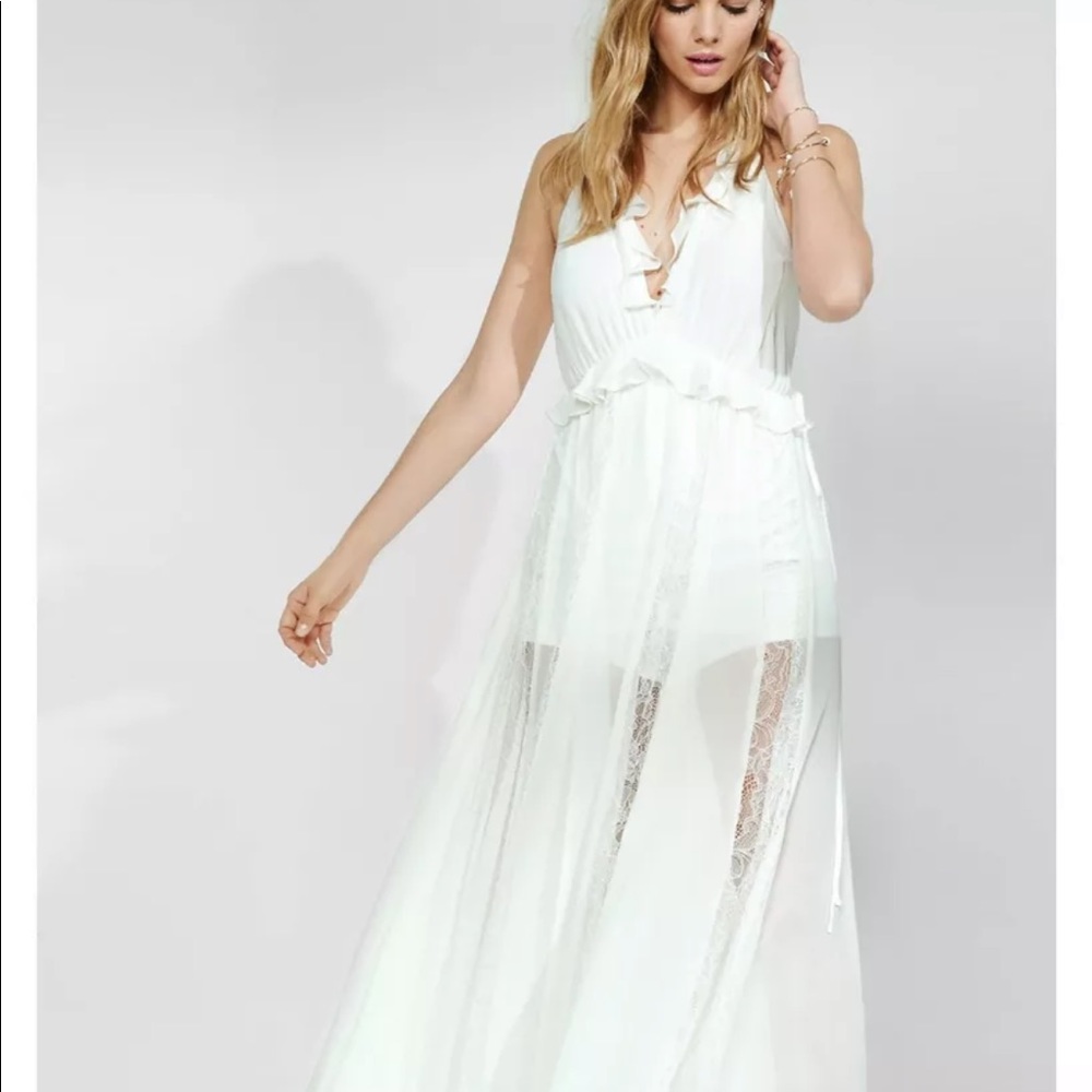 - Express Lace Inset Maxi dress
